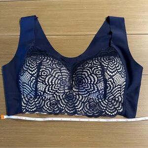 Blue lace front bra with Lyra back and shoulders